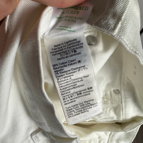 J.Crew 1996 Denim Trouser Jeans Womens 31P White High Rise Wide-leg Semi Stretch - Picture 6 of 7